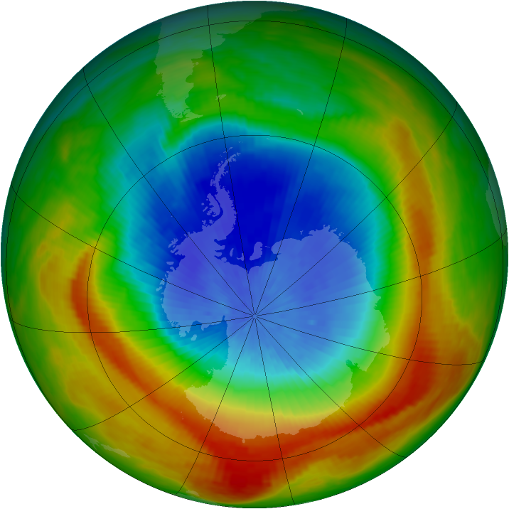 Antarctic ozone map for 14 October 1988